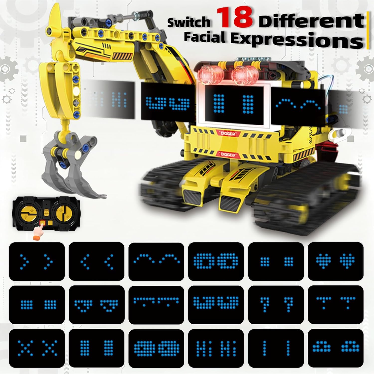 5-in-1 Programmable Robot Building Block Set for Kids Age 12-14, with APP or Remote Control & LED Display Screen, Educational Gift for Teen Boys and Girls (660PCS)