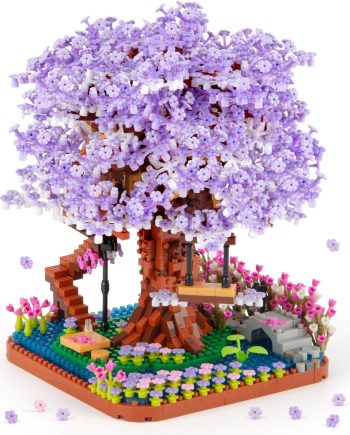 Cherry Blossom Bonsai Tree Micro Building Set,  Sakura Tree House Model Sets, Flowers House Mini Bricks Building Kit, Creative Toys for Teens Adults 14+ (2200PCS)