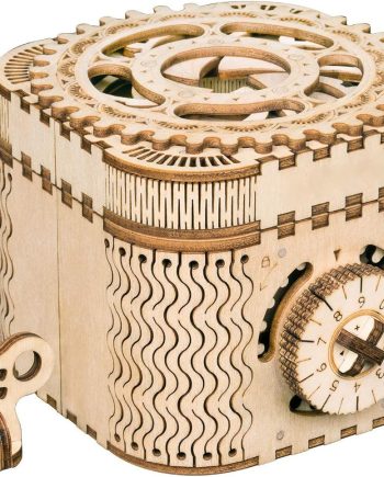 3D Puzzles for Adults, Wooden Mechanical Gear Model Kits for Age 14+ - Treasure Box