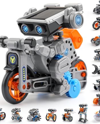 Solar Robot Building Kit  Gift for Boys Aged 13, DIY 15-in-1 Educational Science Building Toy, Solar or Battery Powered Robotic Set for Children Birthday with 212 Pieces