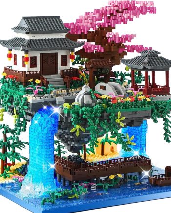 Big Bonsai Flowers Tree Architecture Set for Boys 14 Lighting  Cherry Blossom Tree House Building Kit with Box for Adults Toys for Boys/Girls Age 12, 2.5mm MICROPARTICLE