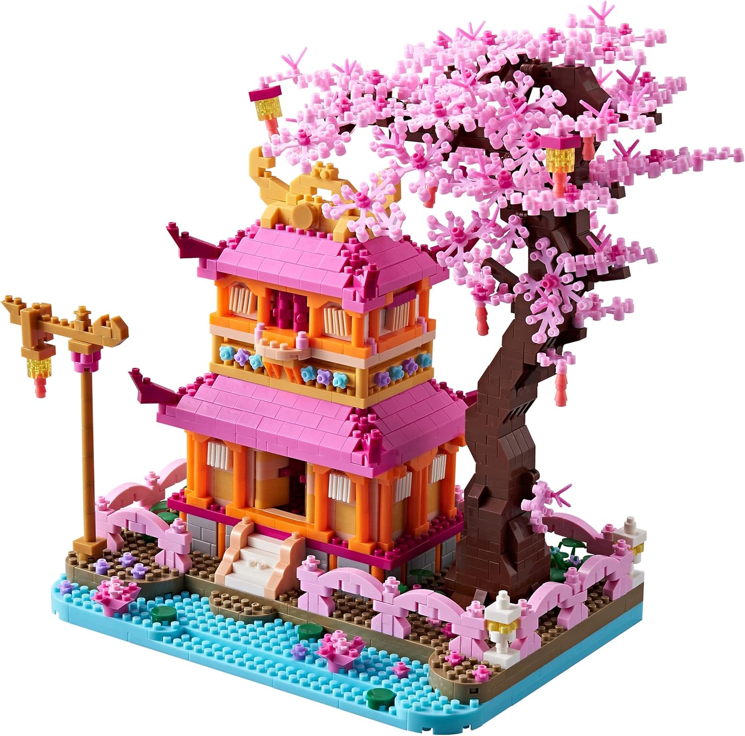 DIY Sakura Tree House Micro Building Blocks Set for Women Adult, Cherry Blossom Treehouse Ideal Gift for Teens Ages of 14+ and Lover - Living Room and Office Decorative Items 1810PCS