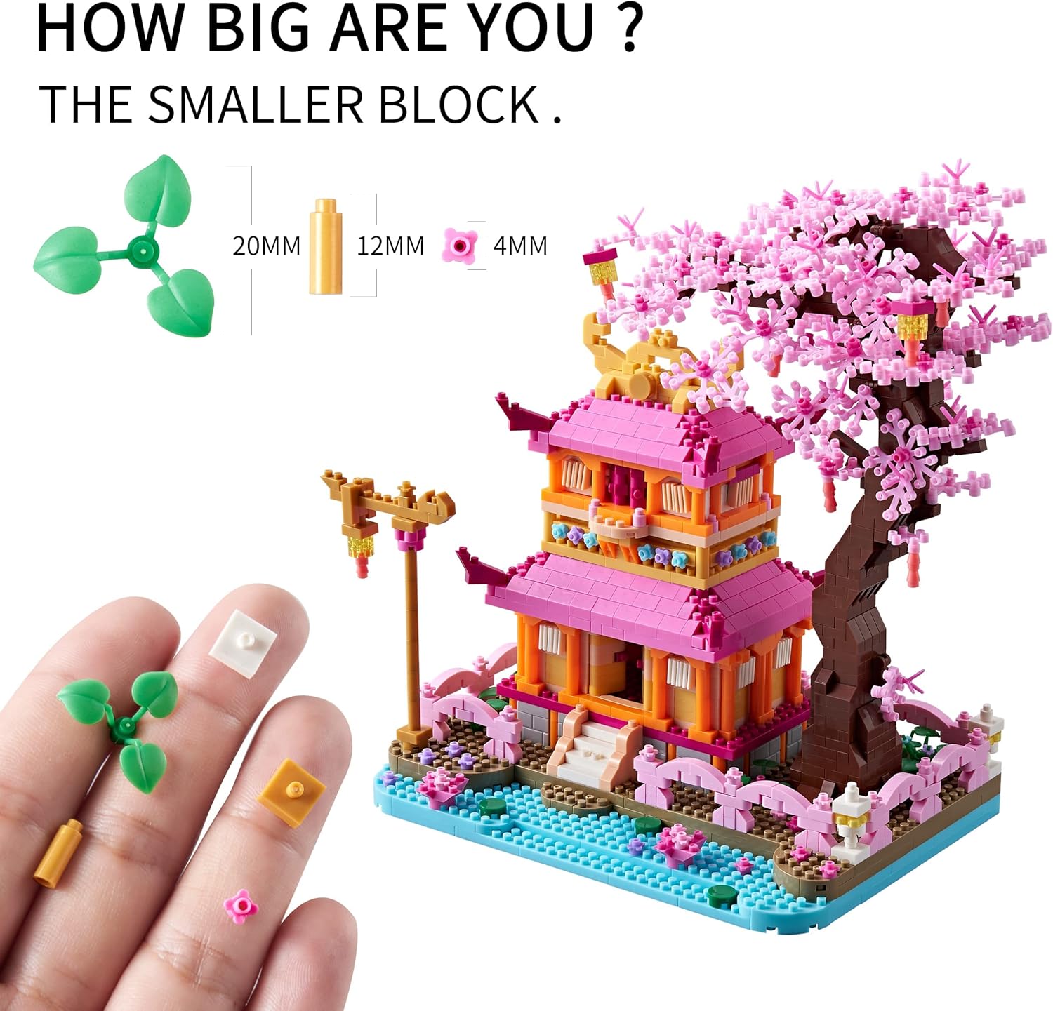 DIY Sakura Tree House Micro Building Blocks Set for Women Adult, Cherry Blossom Treehouse Ideal Gift for Teens Ages of 14+ and Lover - Living Room and Office Decorative Items 1810PCS